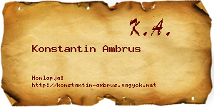 Konstantin Ambrus névjegykártya
